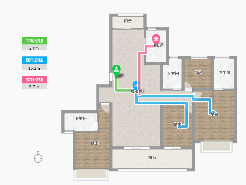 广东省-佛山市-电建地产·洺悦华府-129.14-户型库-动静线