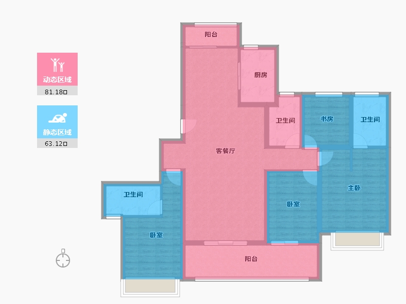 广东省-佛山市-电建地产·洺悦华府-129.14-户型库-动静分区