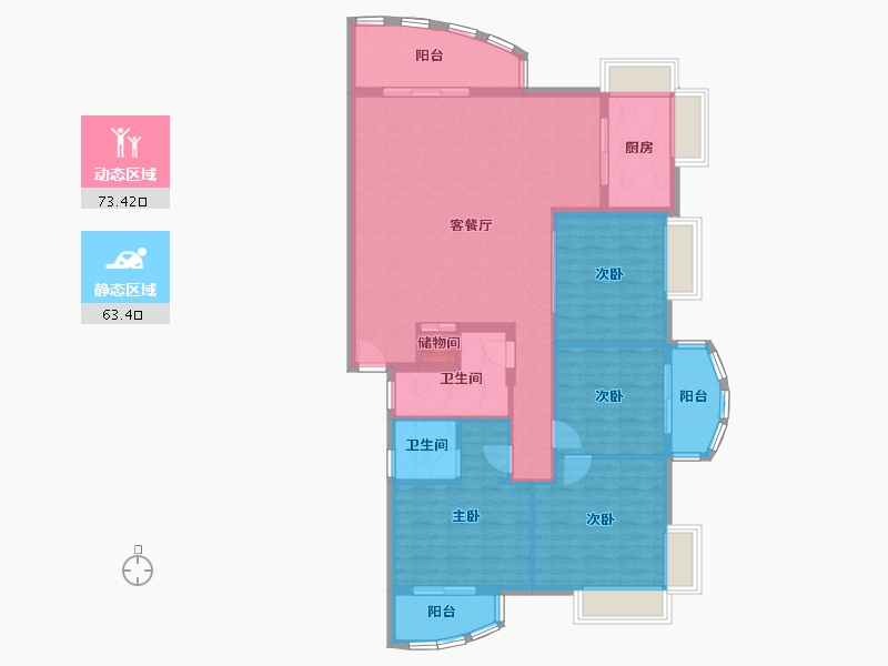 湖北省-武汉市-鹦鹉花园-136.00-户型库-动静分区