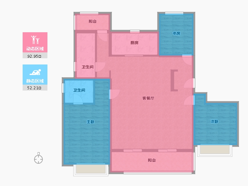 安徽省-合肥市-翡翠天际-131.09-户型库-动静分区