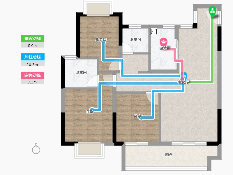 江西省-南昌市-鸿海城-81.73-户型库-动静线