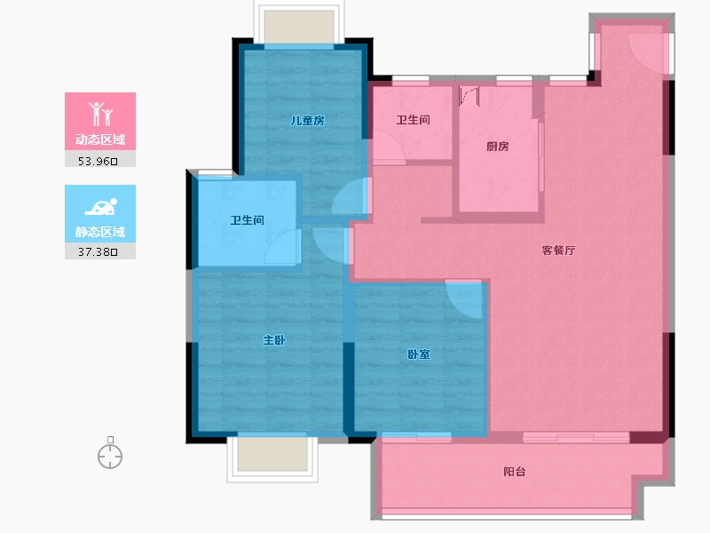 江西省-南昌市-鸿海城-81.73-户型库-动静分区