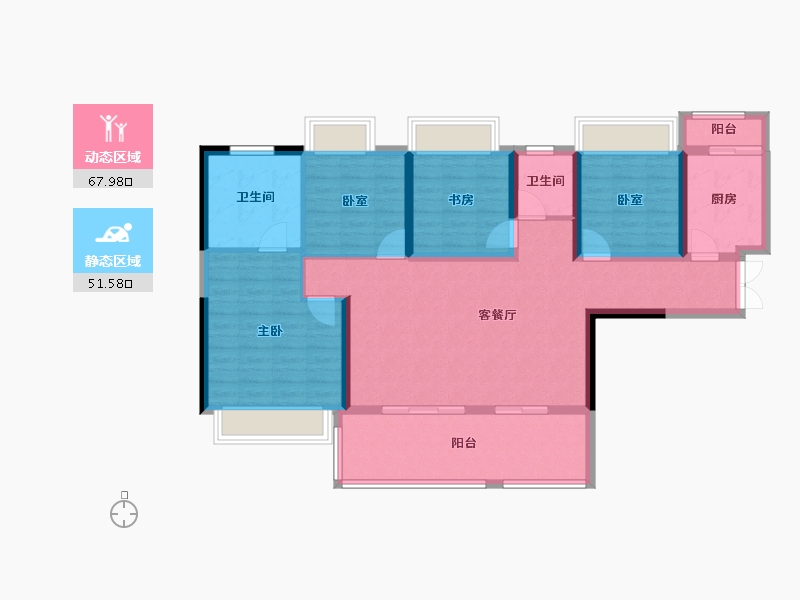 广东省-佛山市-电建地产·洺悦华府-107.02-户型库-动静分区