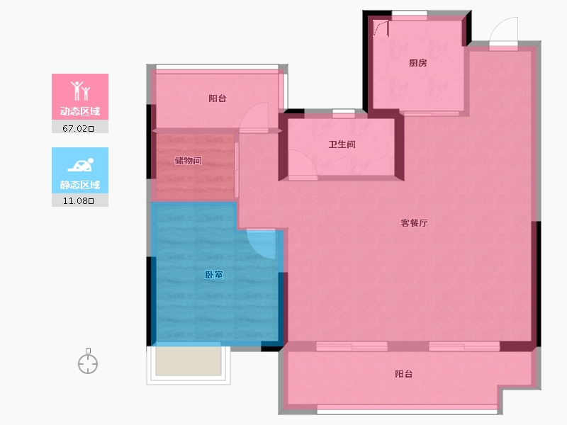 安徽省-合肥市-正荣旭辉政务未来-70.00-户型库-动静分区