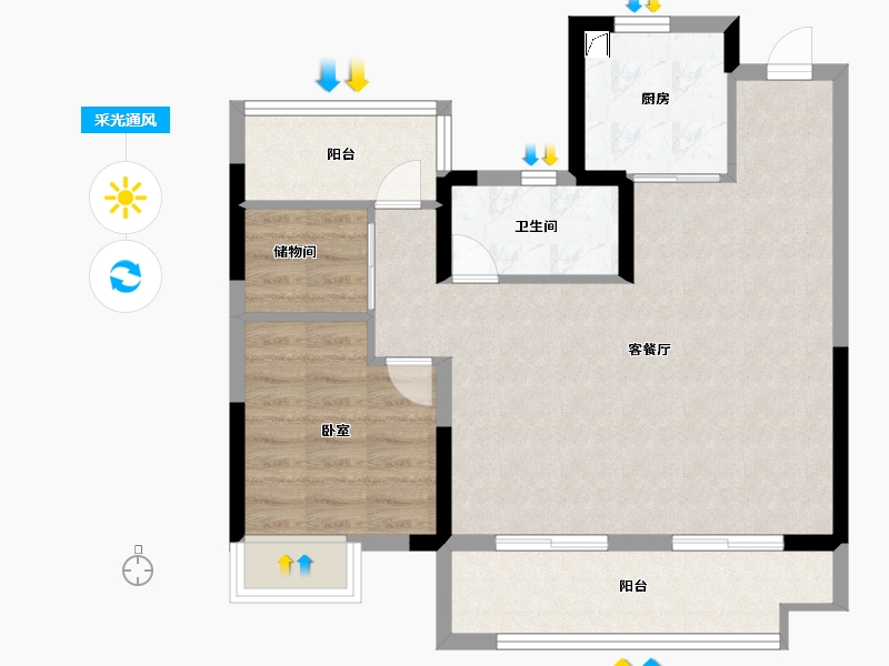 安徽省-合肥市-正荣旭辉政务未来-70.00-户型库-采光通风