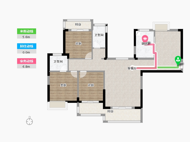 福建省-泉州市-新瑞湖畔-108.00-户型库-动静线