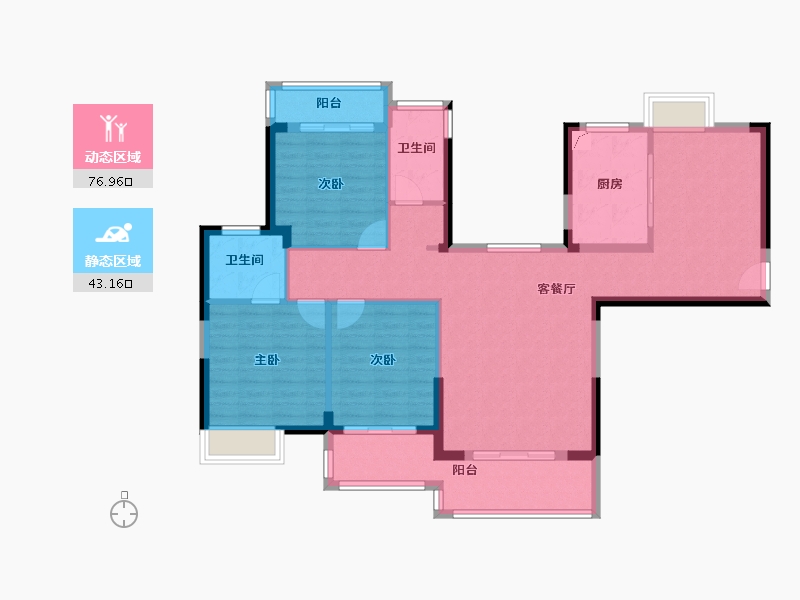 福建省-泉州市-新瑞湖畔-108.00-户型库-动静分区