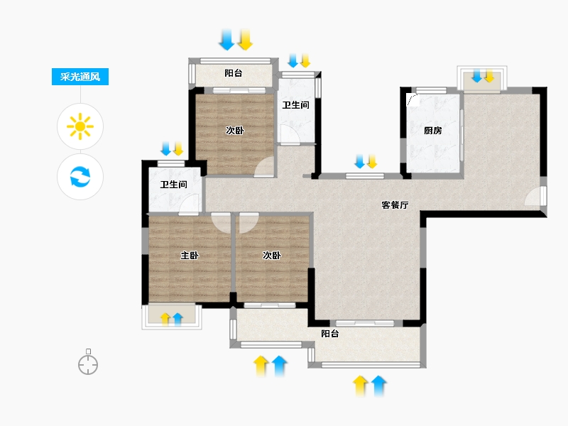 福建省-泉州市-新瑞湖畔-108.00-户型库-采光通风