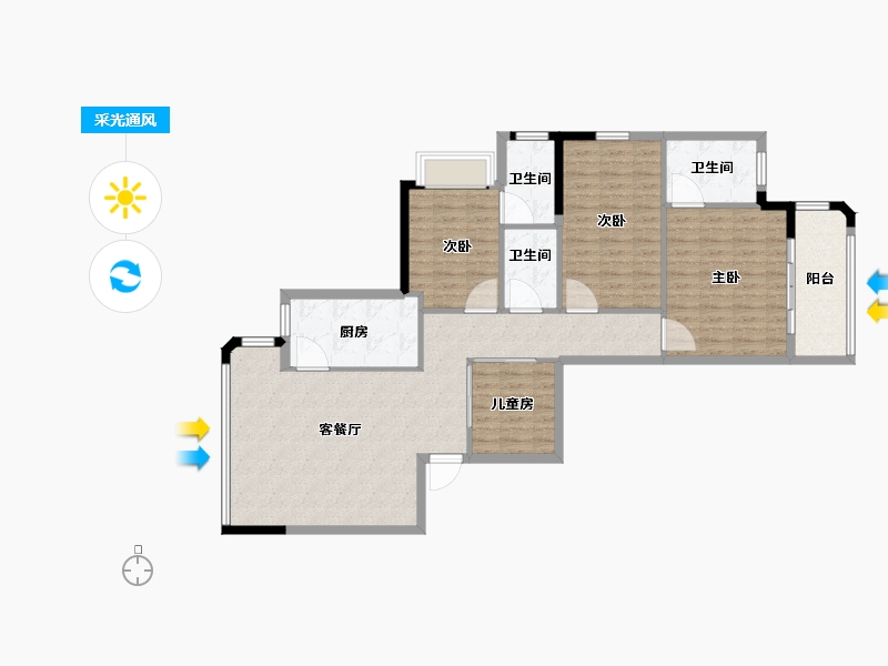 福建省-福州市-天福壹号-110.00-户型库-采光通风