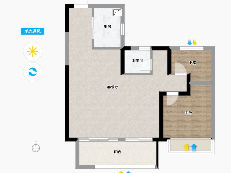 安徽省-合肥市-新城吾悦广场-70.01-户型库-采光通风