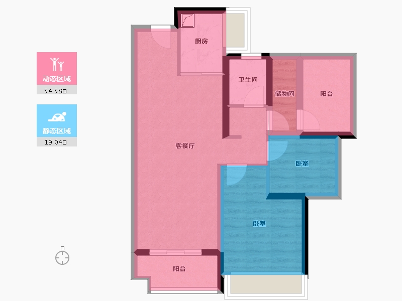 广东省-佛山市-保利碧桂园和府-64.36-户型库-动静分区