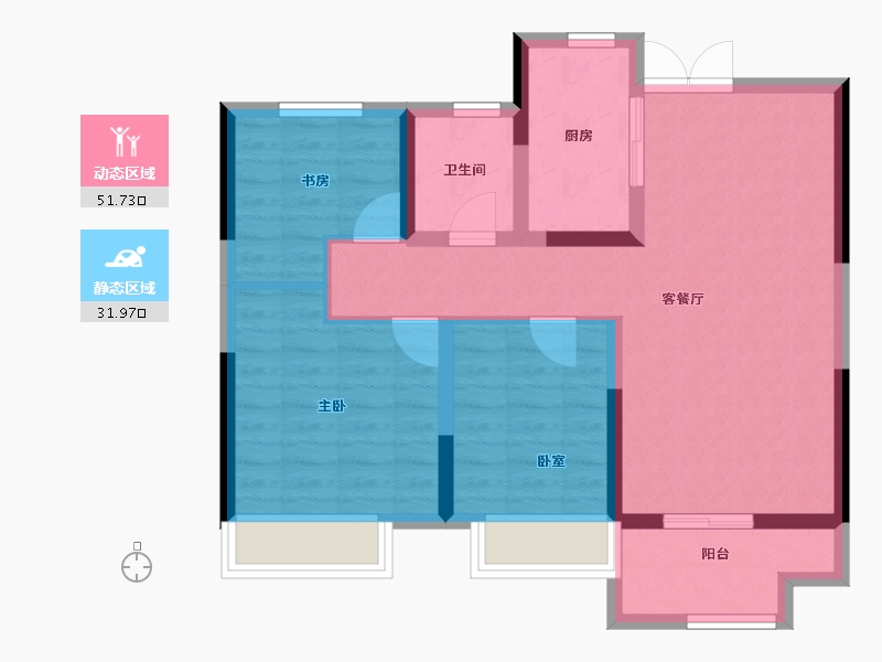 安徽省-合肥市-金隅大成郡-74.39-户型库-动静分区