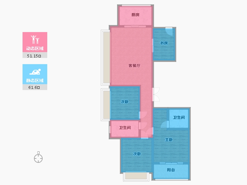 浙江省-杭州市-保利澄品-98.00-户型库-动静分区