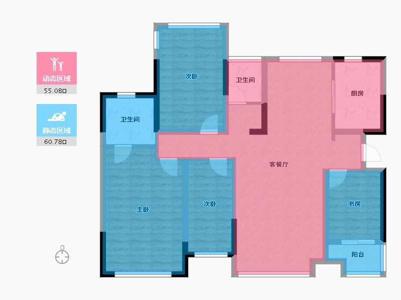 江苏省-南京市-南京中骏融信承露园-103.36-户型库-动静分区