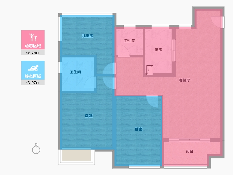 安徽省-合肥市-新力弘阳湖语时光-82.00-户型库-动静分区