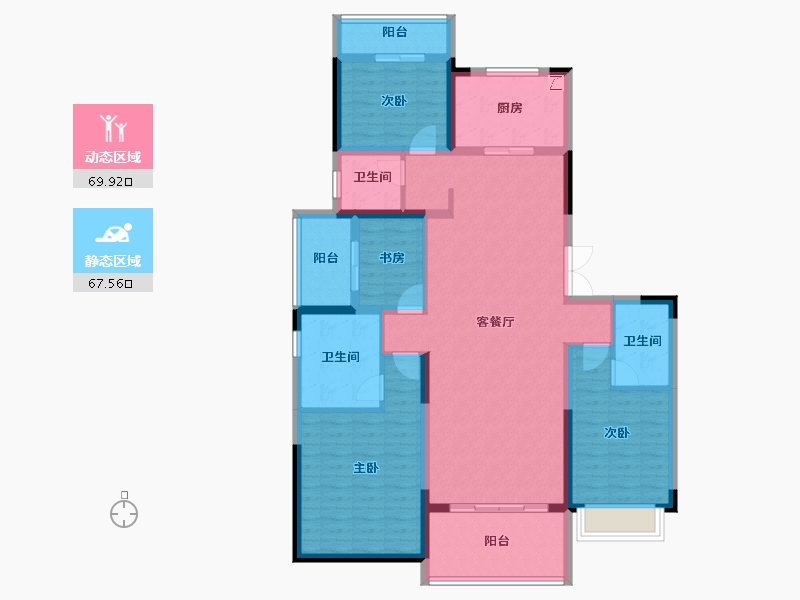 安徽省-合肥市-半岛公馆-123.01-户型库-动静分区