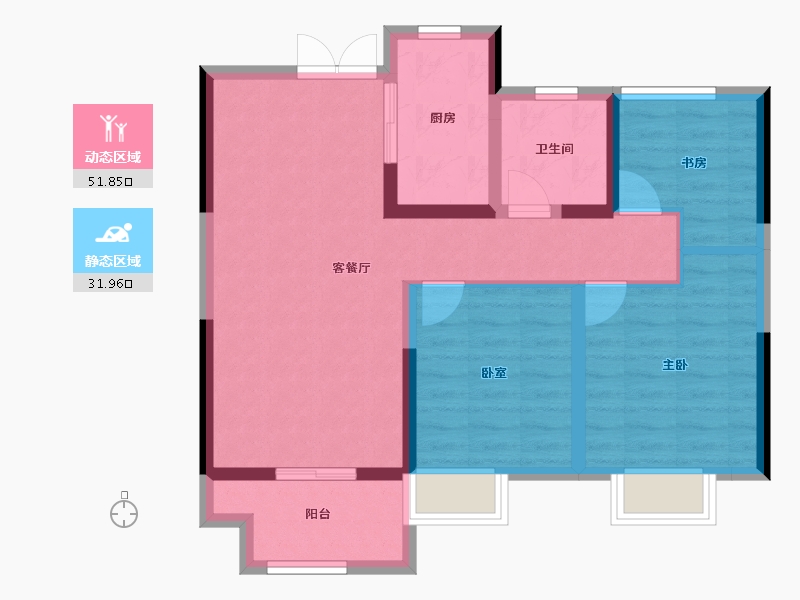 安徽省-合肥市-金隅大成郡-74.40-户型库-动静分区