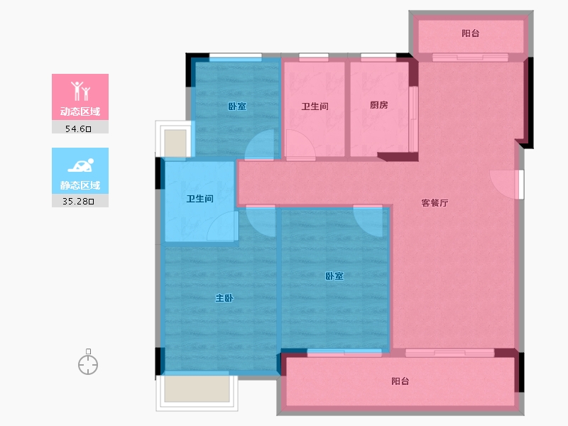 广东省-佛山市-保利紫山-81.46-户型库-动静分区