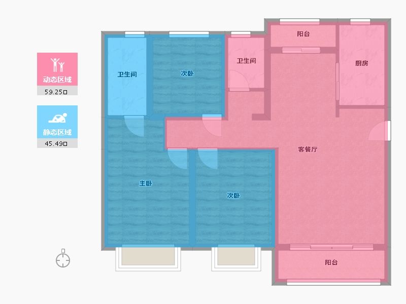 河北省-邯郸市-春华秋实-106.00-户型库-动静分区