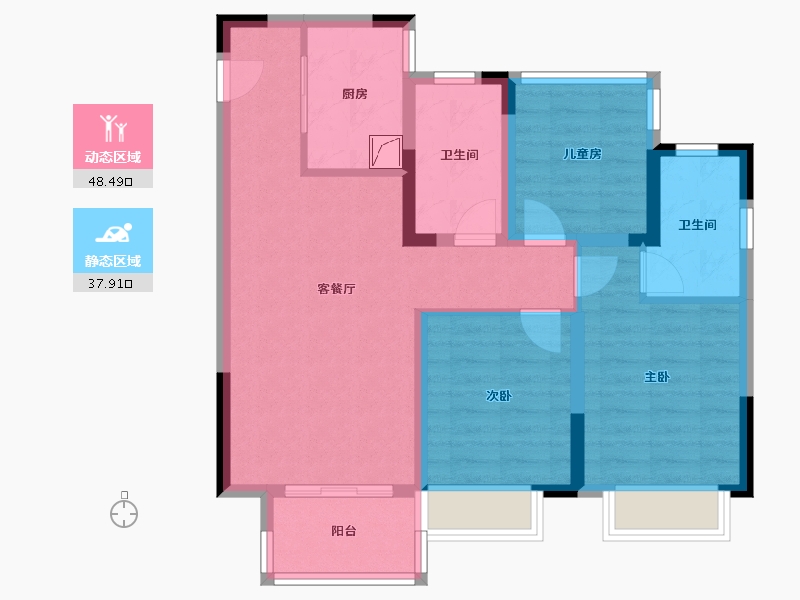 安徽省-合肥市-力高·君御世家-76.00-户型库-动静分区