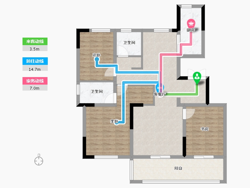 安徽省-合肥市-蓝城凤起巢鸣-96.80-户型库-动静线