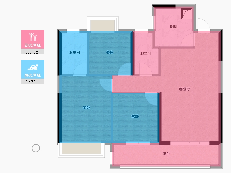 江苏省-南京市-江悦润府-84.00-户型库-动静分区