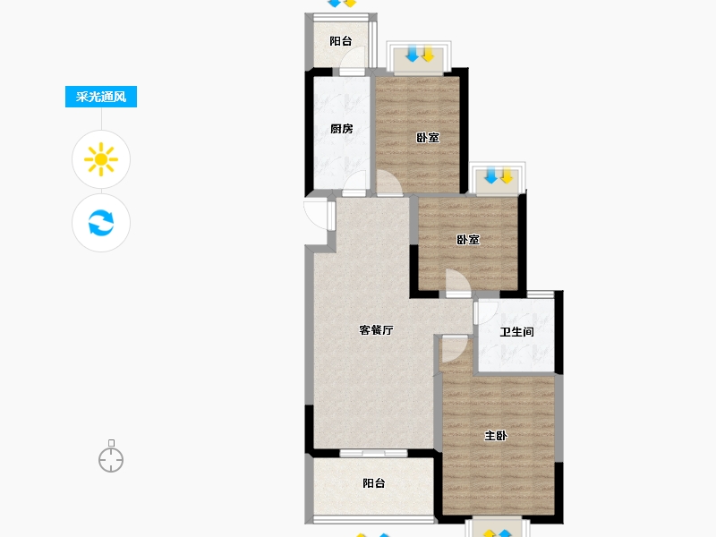 江西省-南昌市-南昌恒大林溪府-85.02-户型库-采光通风