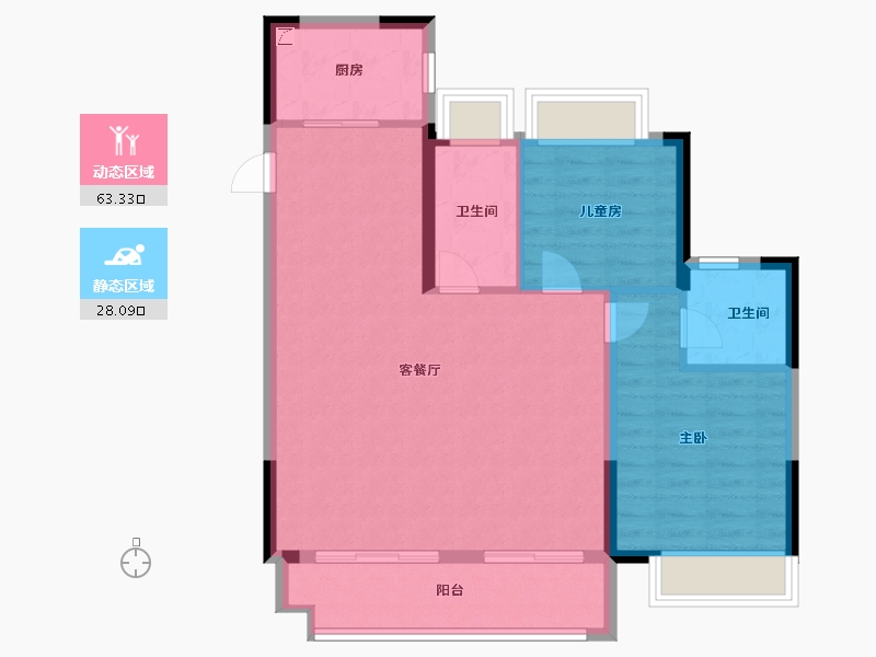 安徽省-合肥市-皖投国滨世家-83.00-户型库-动静分区