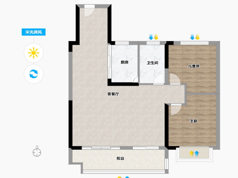 安徽省-合肥市-皖投国滨世家-81.00-户型库-采光通风