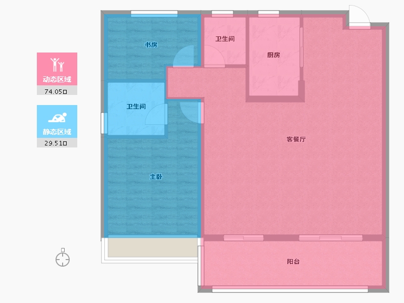 安徽省-合肥市-城建琥珀东华府-94.39-户型库-动静分区