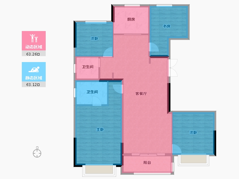 江苏省-南京市-栖霞鲁能公馆-114.40-户型库-动静分区