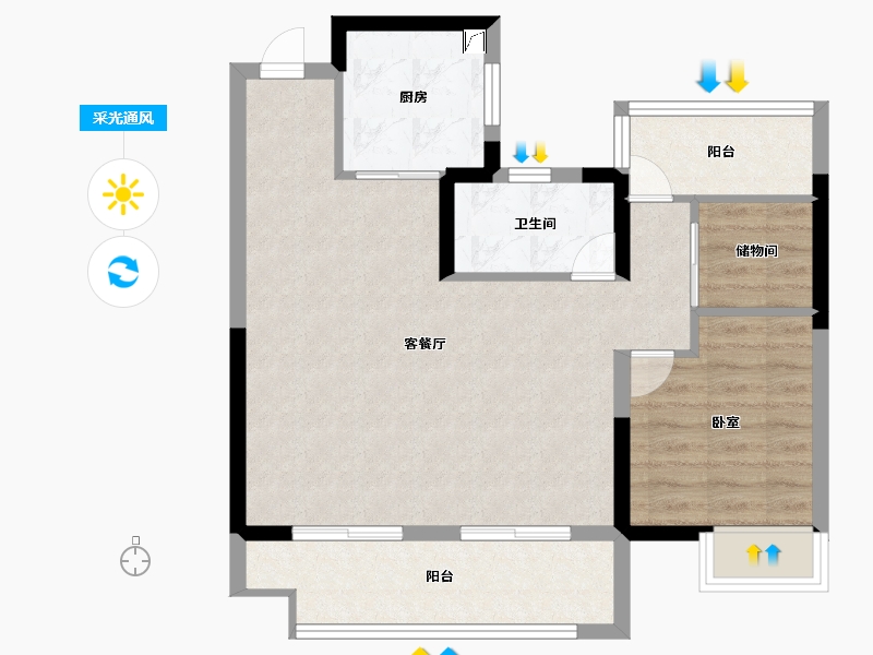 安徽省-合肥市-正荣旭辉政务未来-70.00-户型库-采光通风