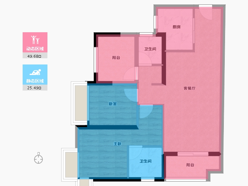 广东省-佛山市-万科天空之城-66.31-户型库-动静分区