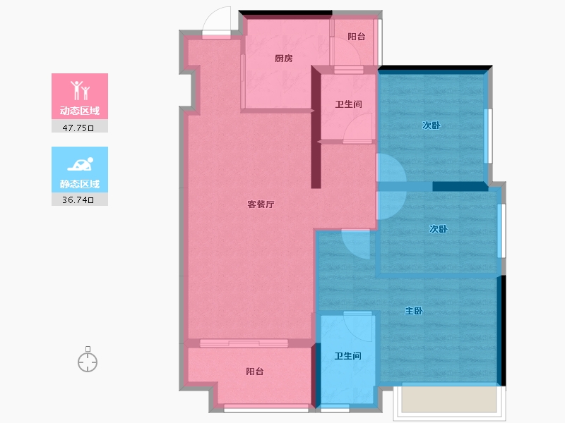 广东省-佛山市-雅居乐万象郡-75.31-户型库-动静分区