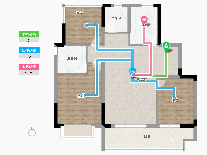 安徽省-合肥市-北麓雅院-75.99-户型库-动静线