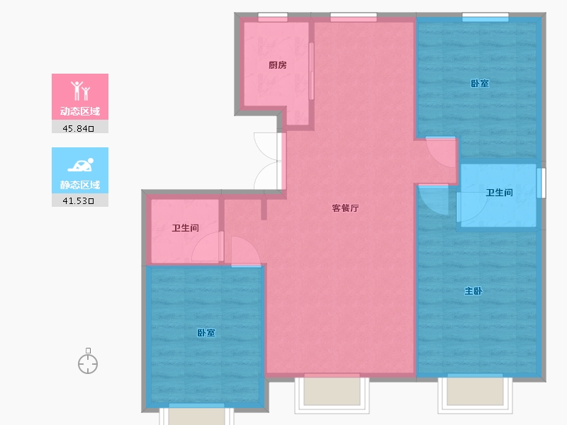 天津-天津市-荣盛锦绣学府-88.00-户型库-动静分区