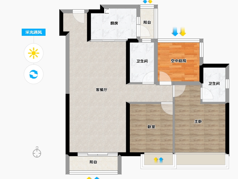 广东省-佛山市-三水冠军城-83.77-户型库-采光通风