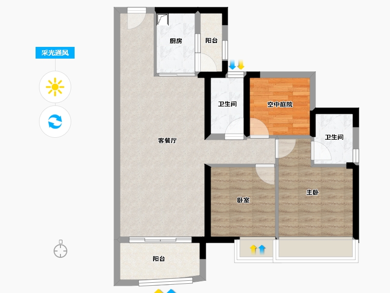 广东省-佛山市-三水冠军城-74.98-户型库-采光通风