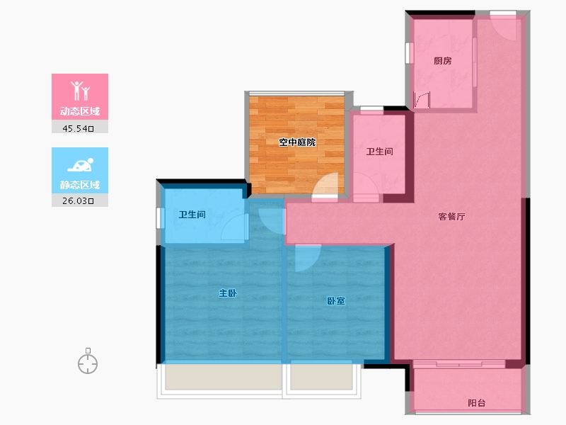 广东省-佛山市-三水冠军城-71.00-户型库-动静分区