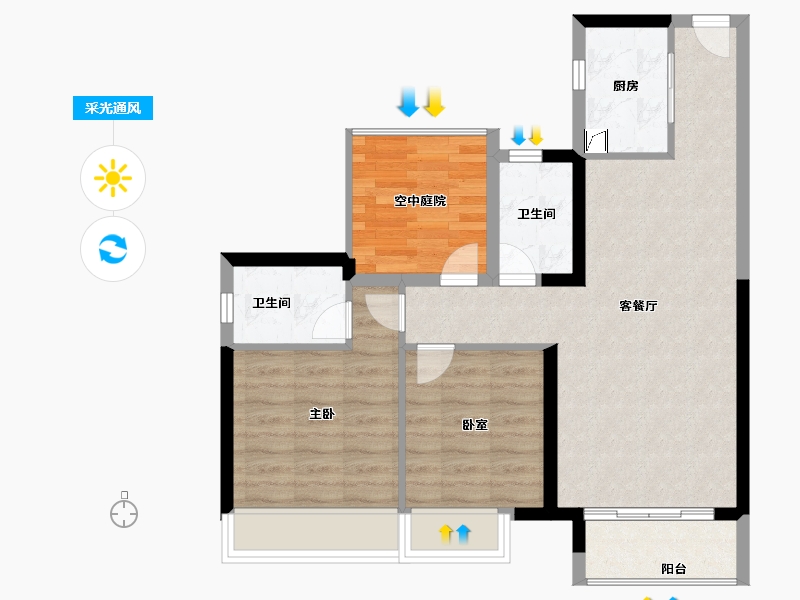 广东省-佛山市-三水冠军城-71.00-户型库-采光通风