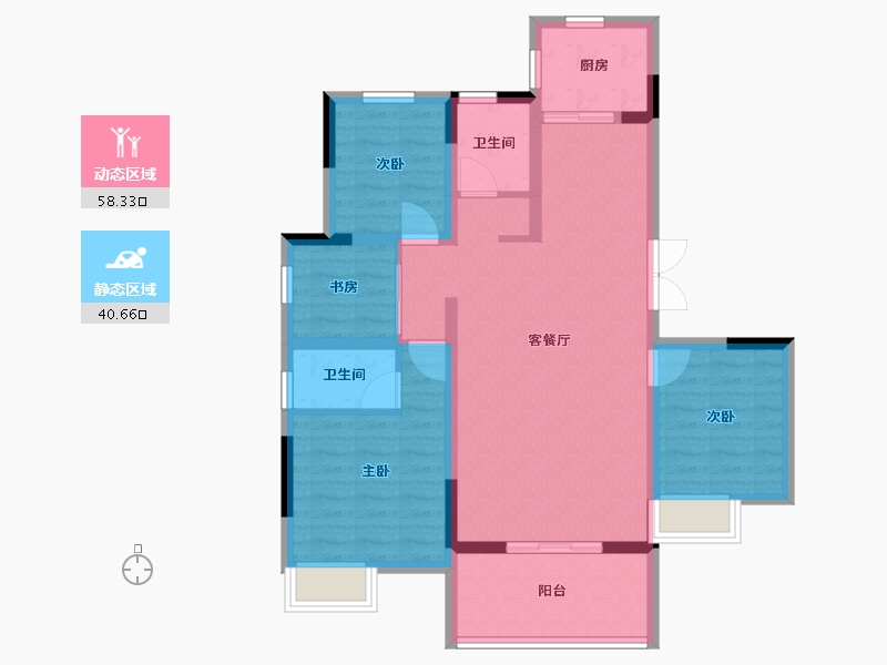 安徽省-合肥市-信达庐阳府-88.00-户型库-动静分区