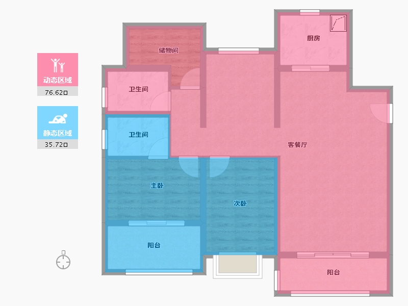 江苏省-南京市-中南上悦花苑-100.00-户型库-动静分区