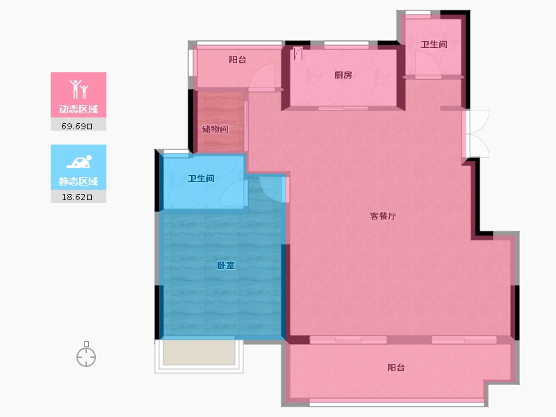 安徽省-合肥市-正荣旭辉政务未来-80.00-户型库-动静分区