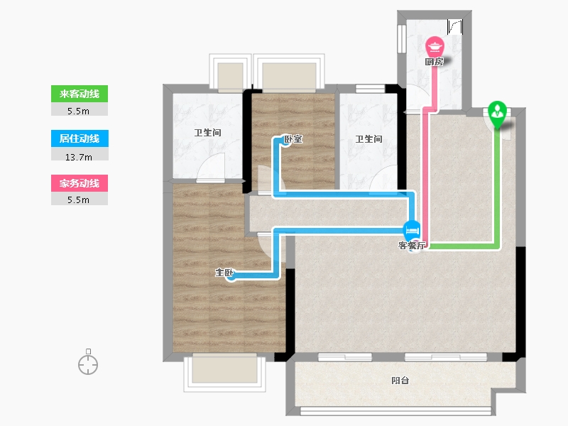 安徽省-合肥市-皖投国滨世家-76.30-户型库-动静线