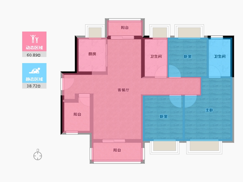 广东省-佛山市-中梁星图-88.80-户型库-动静分区