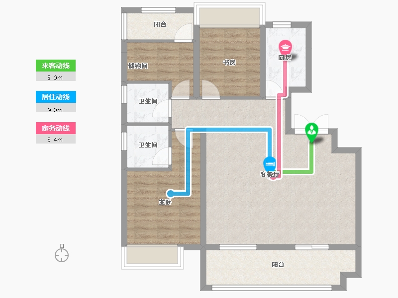 安徽省-合肥市-文一锦门云栖新语-86.40-户型库-动静线