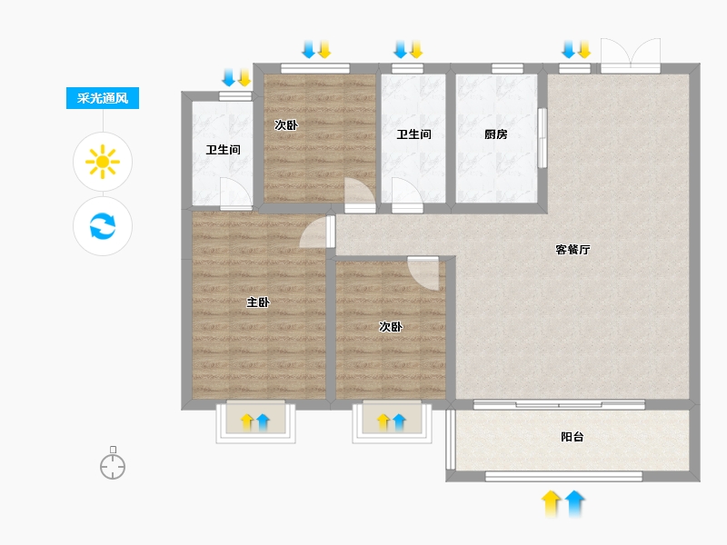 山东省-淄博市-金鼎尚城-119.00-户型库-采光通风