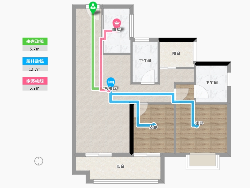 广东省-佛山市-美的云悦江山-77.60-户型库-动静线