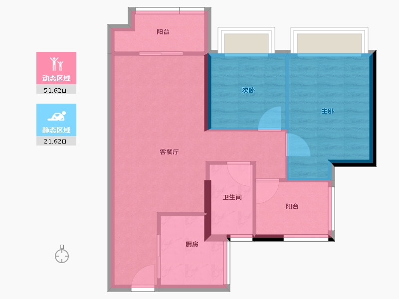 广东省-佛山市-美的云悦江山-65.60-户型库-动静分区