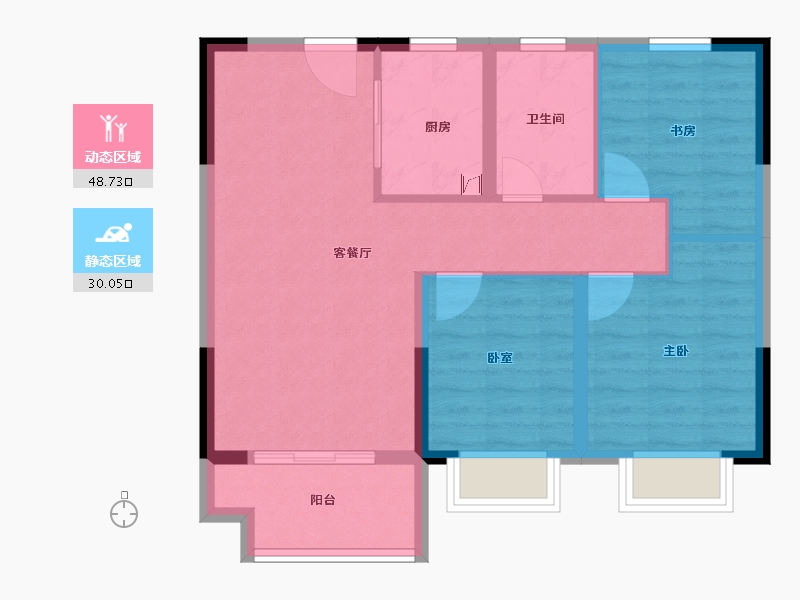 江西省-南昌市-鸿海城-70.40-户型库-动静分区